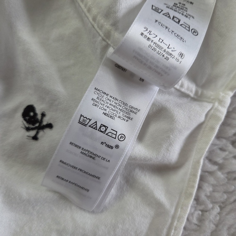 Ralph Lauren Skull Crossbones Button Down Shirt Men's XL Classic Fit Long Sleeve - Picture 4 of 6